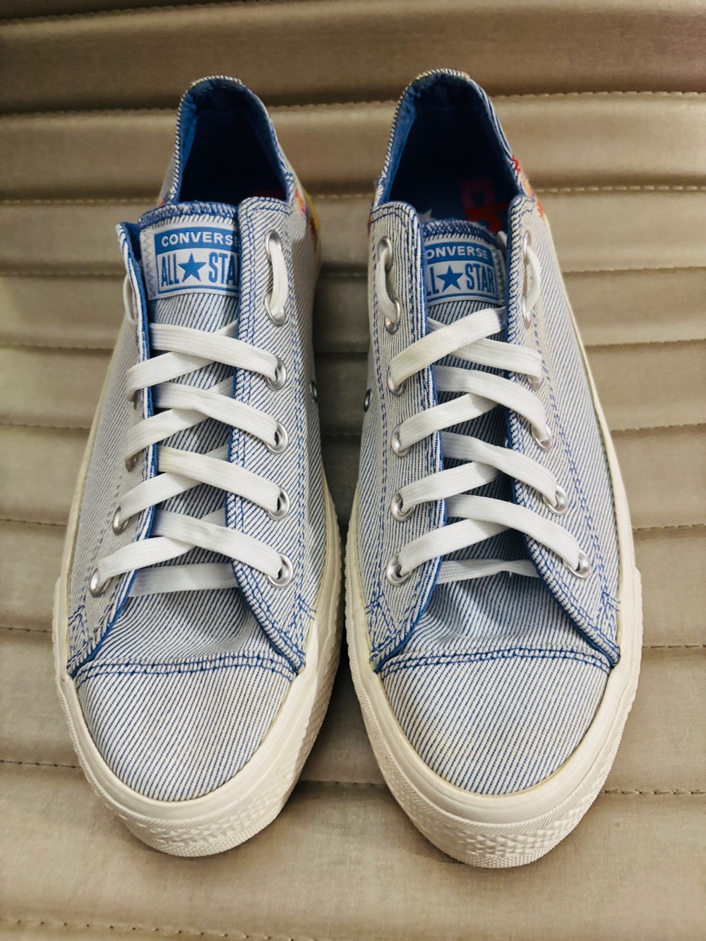 CONVERSE CTAS LIFT OX OZONE BLUE RAINBOW Women’s 9.5 - Picture 3 of 10